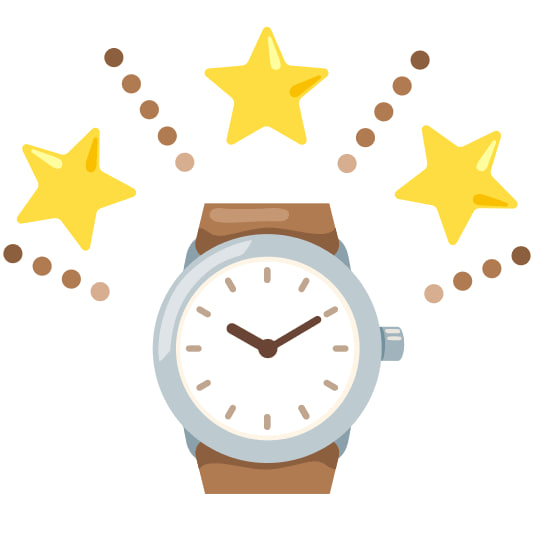 Clock with stars ensuring 100% uptime for uninterrupted Solana staking and maximum reliability.