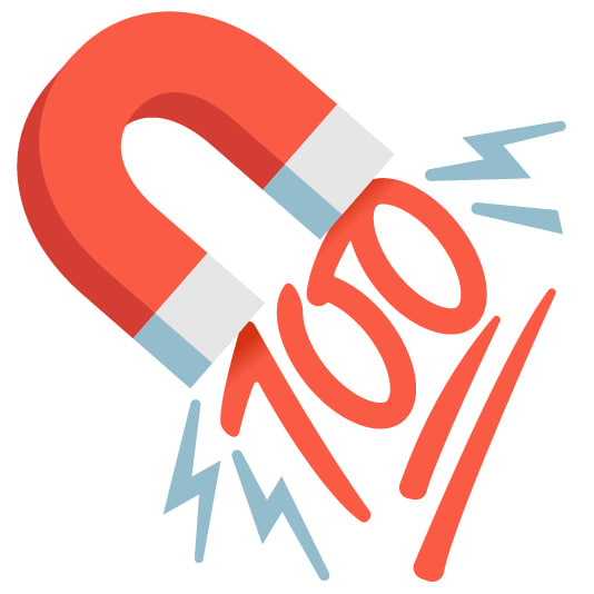 Magnet symbolizing 0% commission for Solana staking with Cryptovik, letting you keep 100% of your rewards.